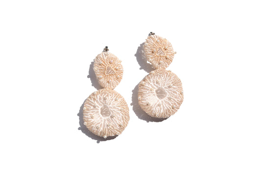 Coral Egg Pearl Earrings