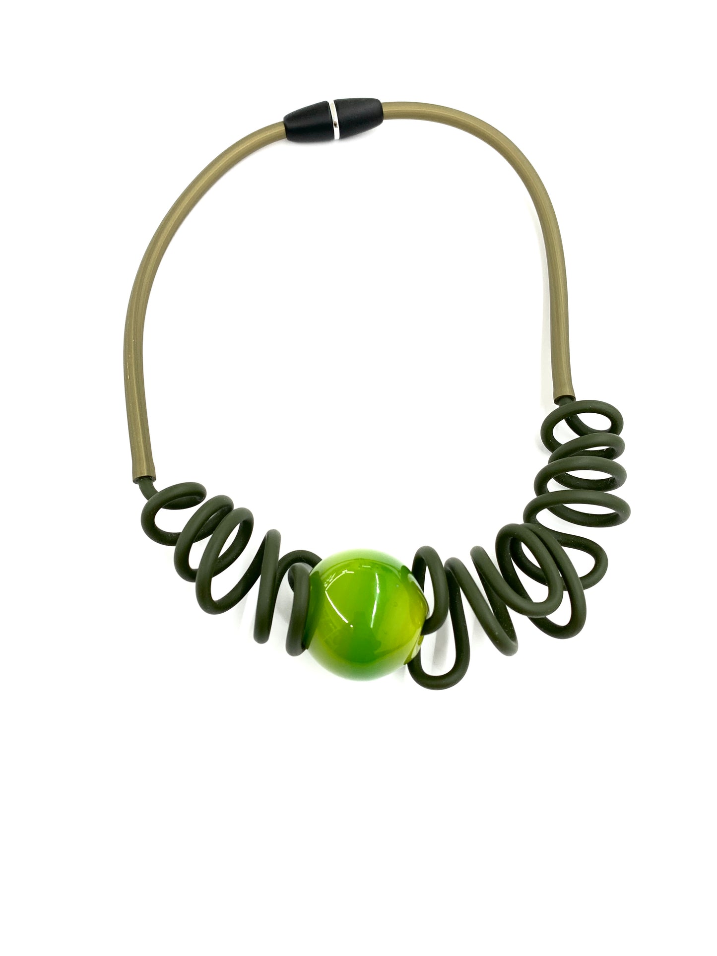 Necklace with glass insert