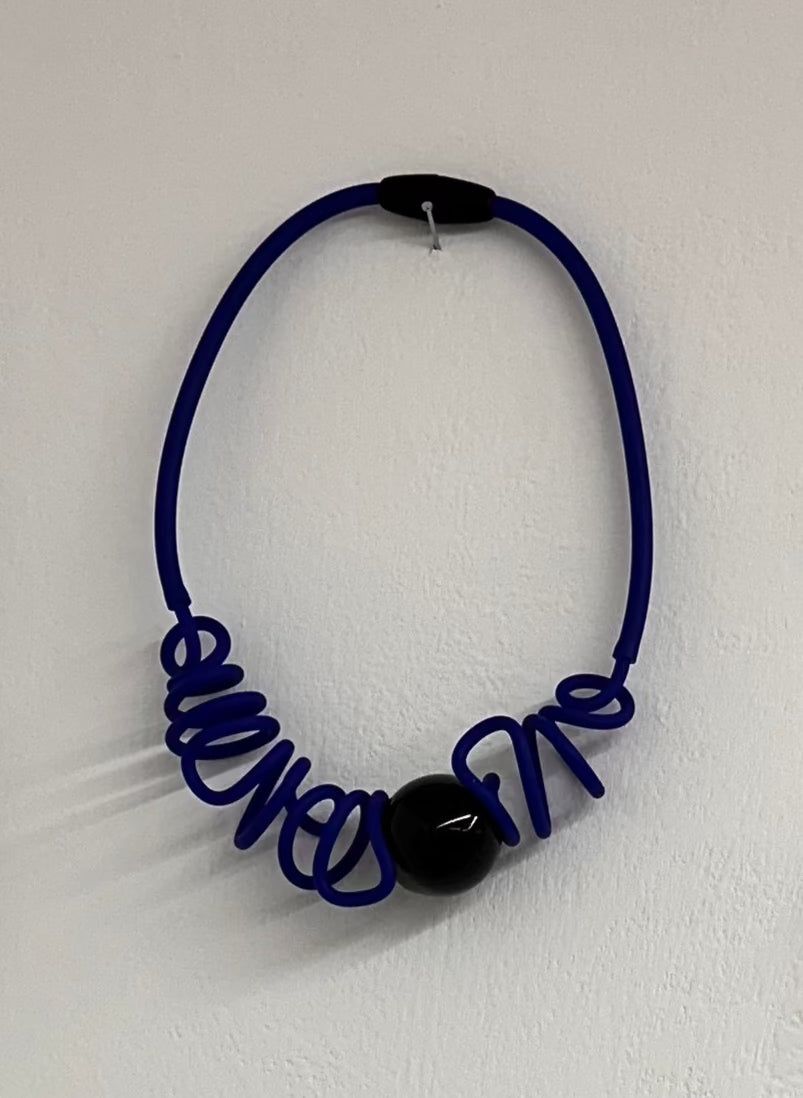 Necklace with glass insert