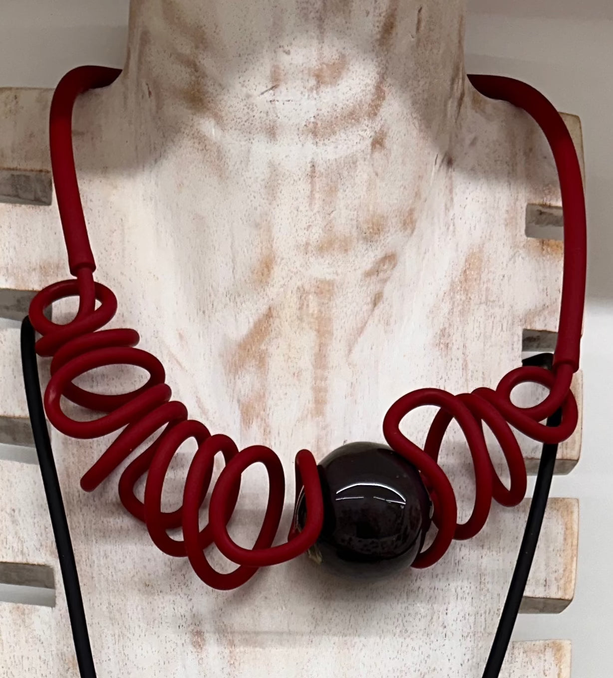 Necklace with glass insert