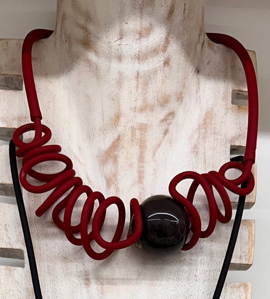 Necklace with glass insert