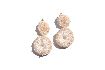 Coral egg pearl earrings